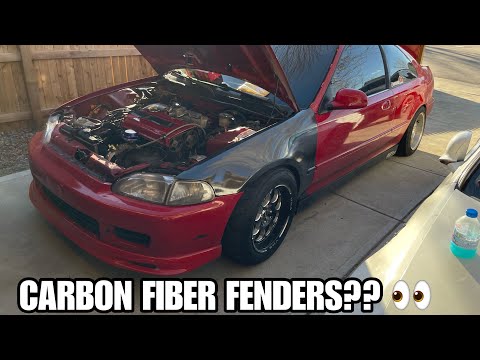 CARBON FIBER FENDERS ON MY EG! 👀