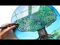 3D Tree ACRYLIC POUR FLUIDART painting step by step tutorial