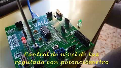 Control de nivel de luz con potenciómetro. Arduinoblocks
