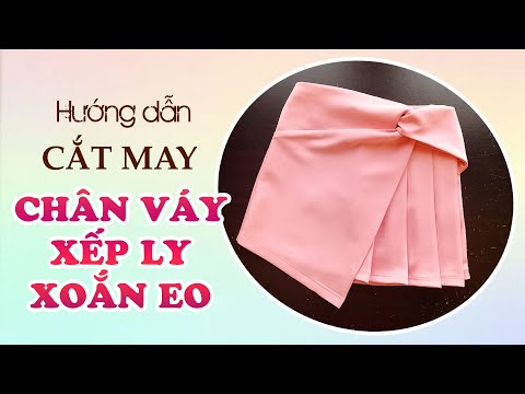 073-Cắt may chân váy chữ A xếp ly xoắn eo - Cách may chân váy lưng liền và lưng thun
