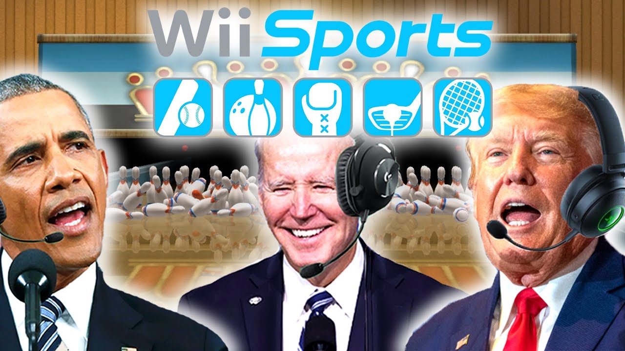 Президенты США играют в боулинг со 100 кеглями в Wii Sports Resort 5