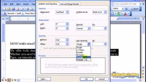 Word 2003 Line Spacing