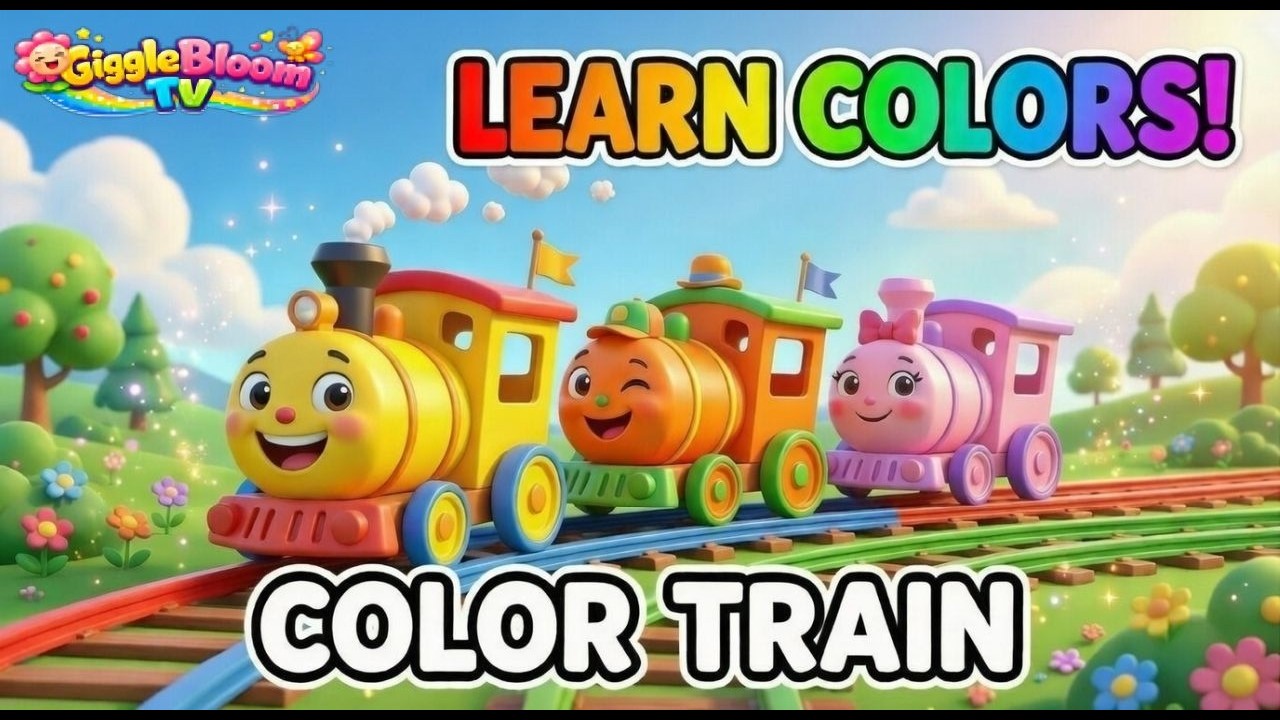 Color Train Song! 🚂🌈 | Learn Colors: Yellow, Orange & Pink | GiggleBloomTV Nursery Rhymes