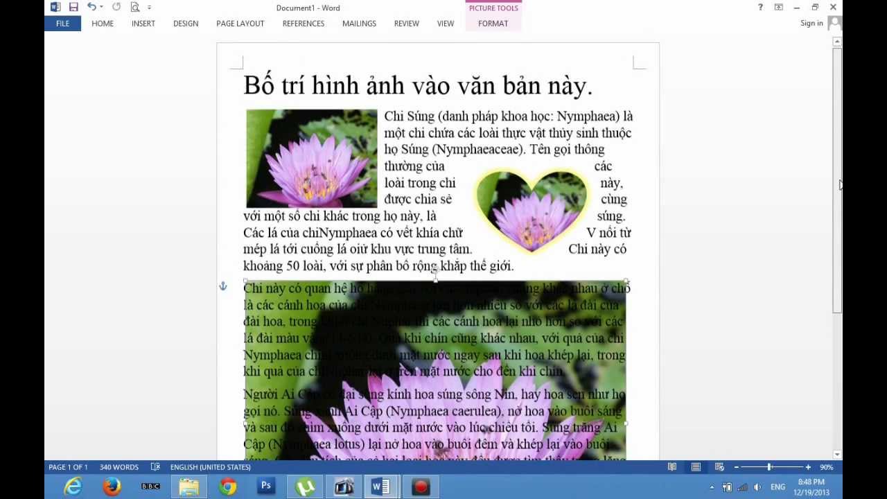 Chèn Hình Ảnh, Chỉnh Sửa Hình Ảnh, Bố Trí Hình Ảnh Vào Văn Bản Word 2013 &  Word 2016 - Youtube