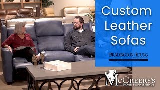 Custom Sofa Sacramento  Custom Leather (by Bradington Young)