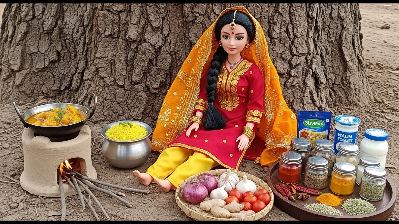 Relaxing Miniature Cooking ASMR 🍗 Butter Chicken & Turmeric Rice |