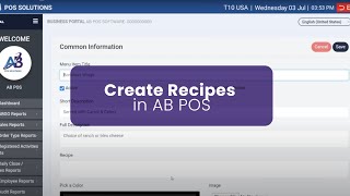 Famous Create Recipes in AB POS Wealth