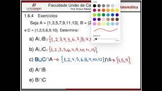 Exercícios de União, Intersecção e Diferenças entre Conjuntos