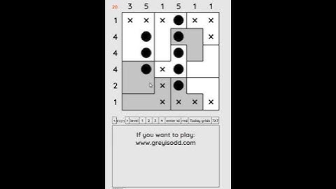 Grey is Odd - Today grids. Solution level 1 6X6 dated 04-28-2024 #logicpuzzles #logicgames  #games