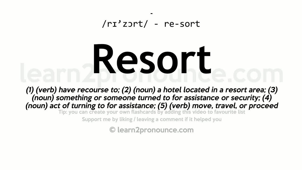 tourist resort meaning in english