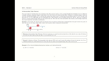 2.8 - Intermediate Value Theorem - Introduction & Example 1