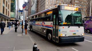 Coach USA: 2017 MCI D4500CT 17022 on the Newark Airport Express at West 42nd Street & 5th Avenue