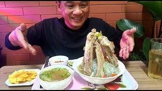 ASMR Eating Show :) Món ngon vùng miền, Tháp sườn sốt Thái, ăn với hủ tiếu tráng miệng khóm