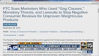 Negative review? Company could sue