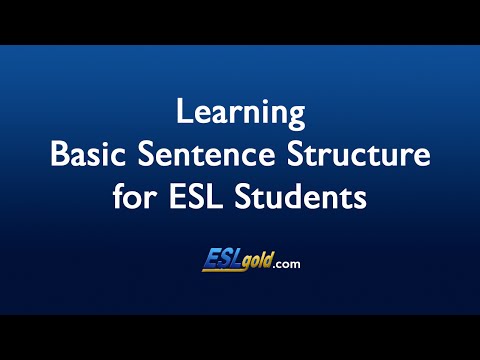 Free English Lessons:  Basic Sentence Structure