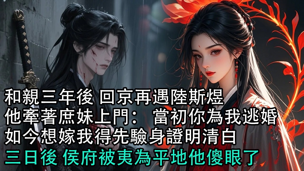 【一口氣看完】和親三年後，回京再遇陸斯煜，他牽著庶妹上門：“當初你為我逃婚，如今想嫁我得先驗身證明清白。”三日後，侯府被夷為平地他傻眼了#古言 #有聲小說 #情感故事