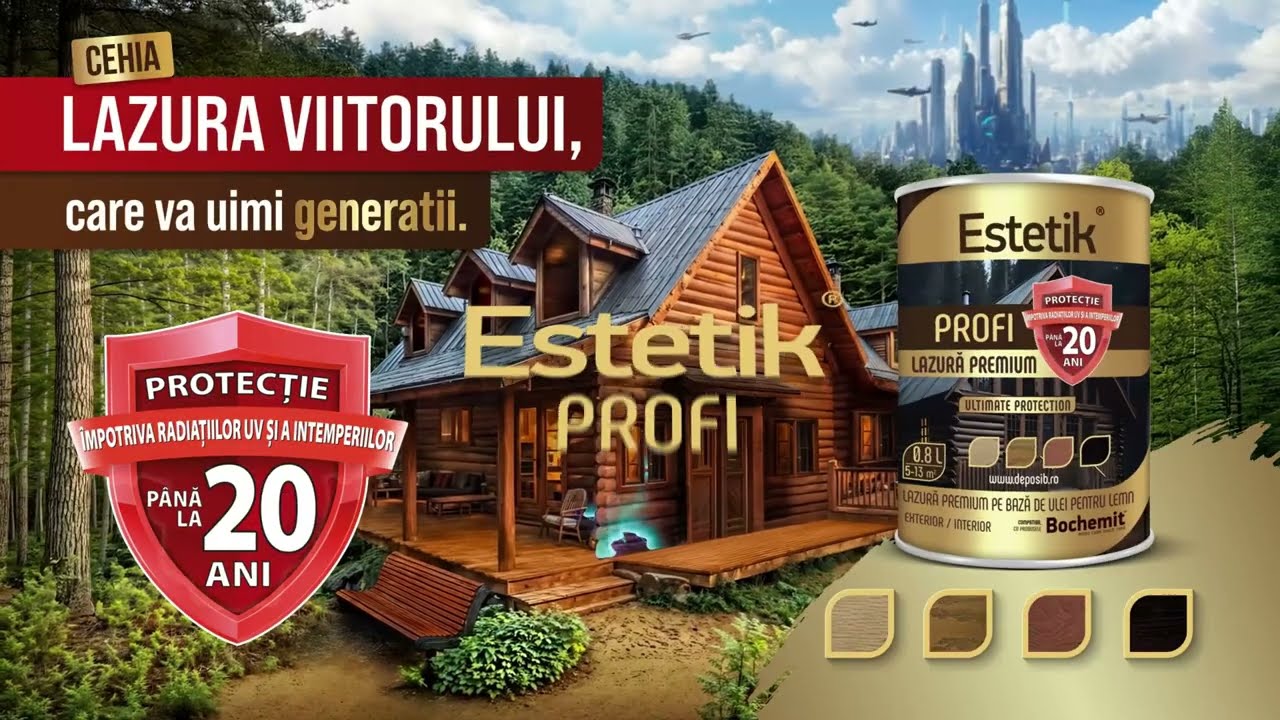 Lazura lemn Estetik Profi - Protectia lemnului indiferent de anotimp de pana la 20 de ani!