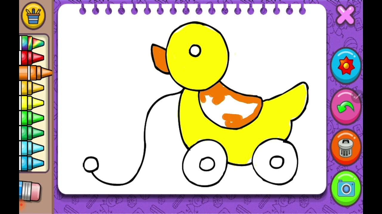 Mewarnai bebek mainan coloring and learn app youtube