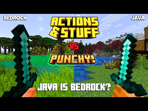 ACTIONS AND STUFF Bedrock vs PUNCHY AND STUFF Java COMPARISON (minecraft 1.26)