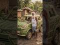 old man making s presso car 🚗 from palm leaves #shots #trending #woodworking