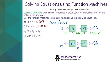 Solving Equations using Function Machines - Mr Mathematics