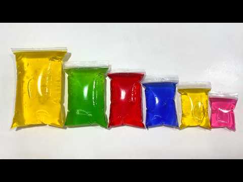 Relaxing Rainbow Clear Slime Unboxing | Small to Giant Ziploc Bags - ASMR (Part 15)