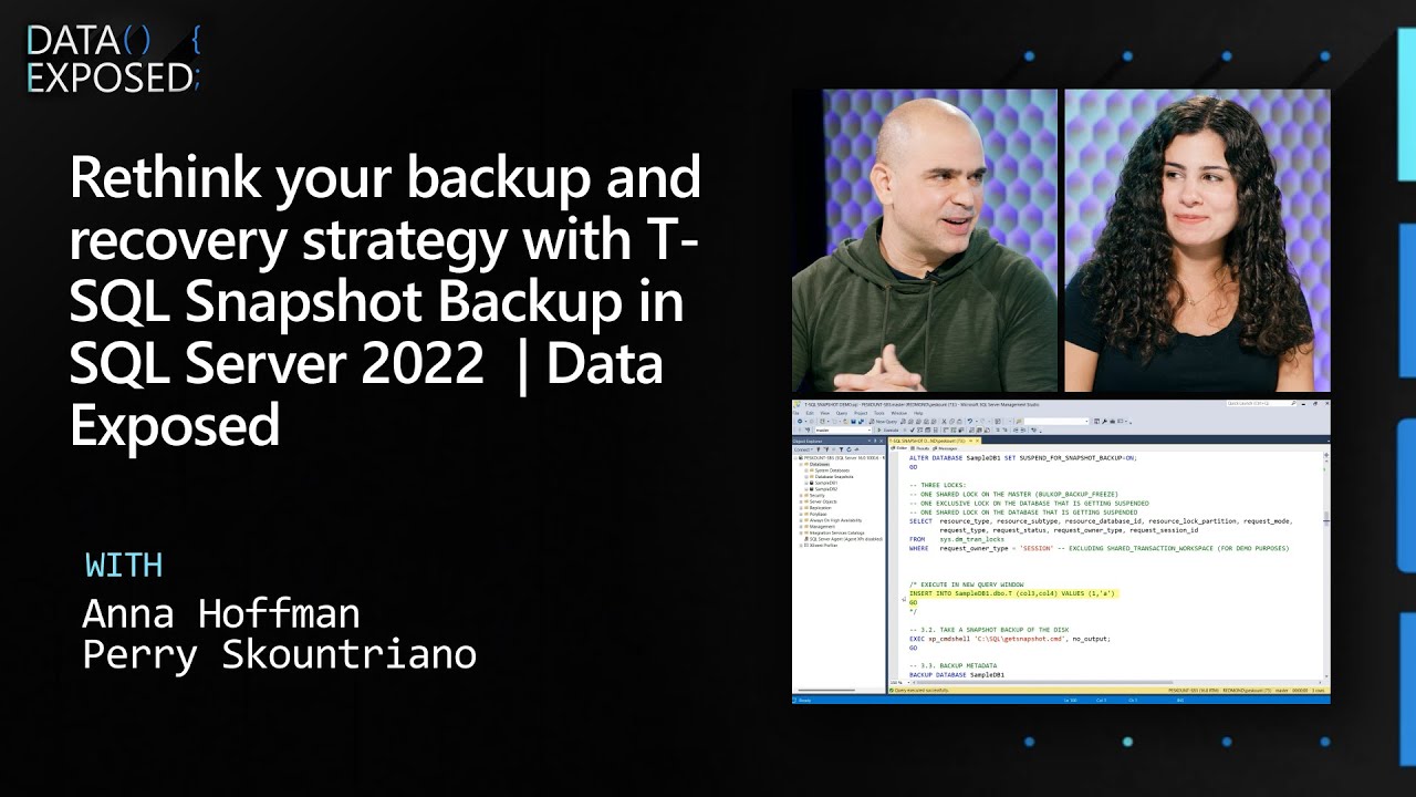 Rethink Your Backup & Recovery Strategy W/ T-Sql Snapshot Backup In Sql  Server 2022 | Data Exposed - Youtube
