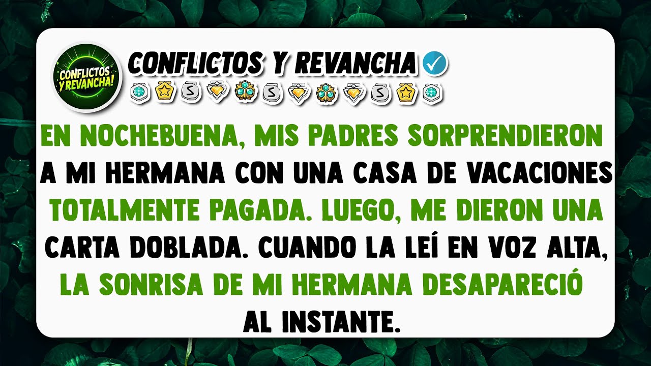 En Nochebuena, mis padres sorprendieron a mi hermana con una casa de vacaciones totalmente pagada.
