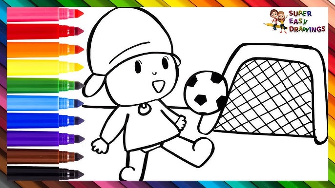 Drawings To Paint & Colour Pocoyo - Print Design 004