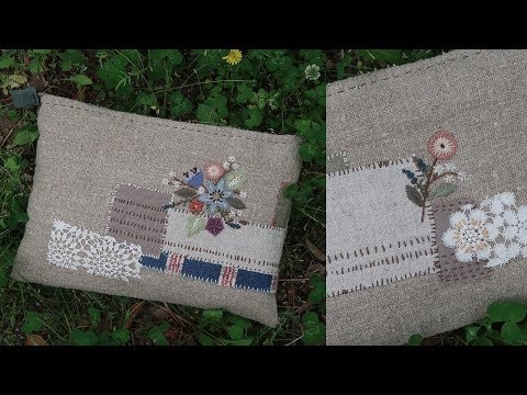 프랑스자수 클러치 가방 만들기 │ Embroidery Clutch Bag with Zipper │ How To  Make DIY Crafts Tutorial