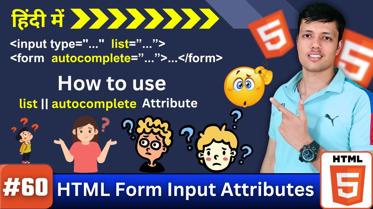 Ep. 60 || HTML list & autocomplete Attribute Explained with Examples ...