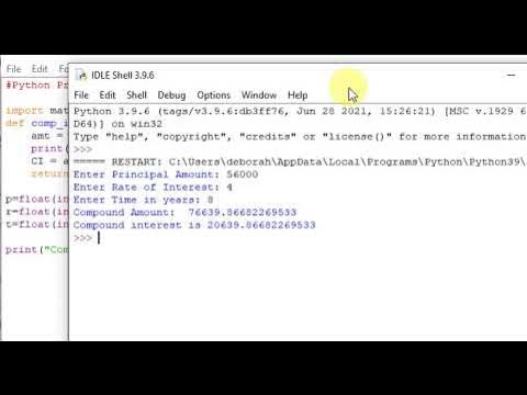 Python Program to Calculate Compound Interest - YouTube