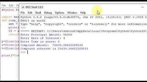 Python Program to Calculate Compound Interest