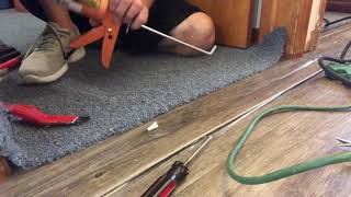 How To Install Vinyl Plank Flooring Transition On Concrete - YouTube