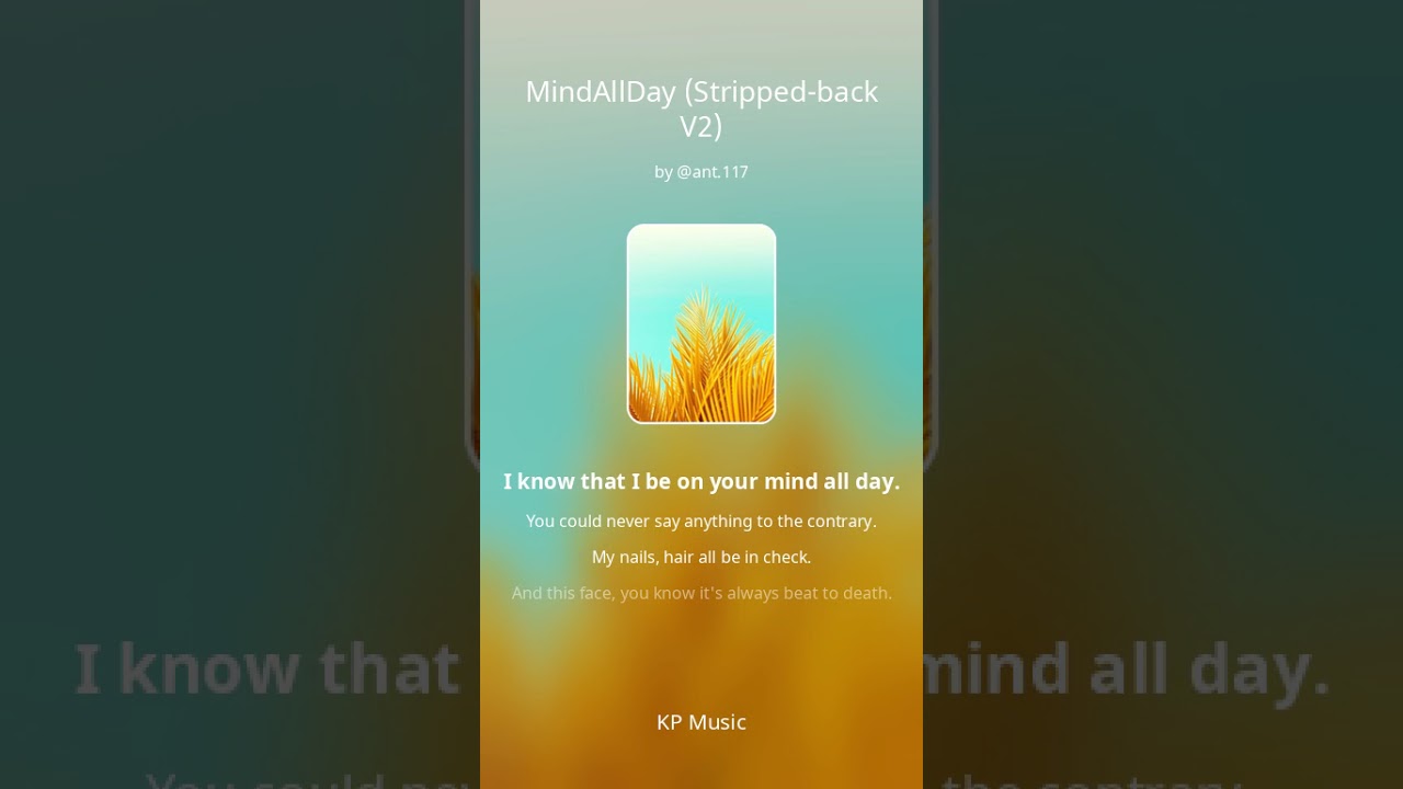 MindAllDay (Stripped-back V2) Written by: Anthony Cardell