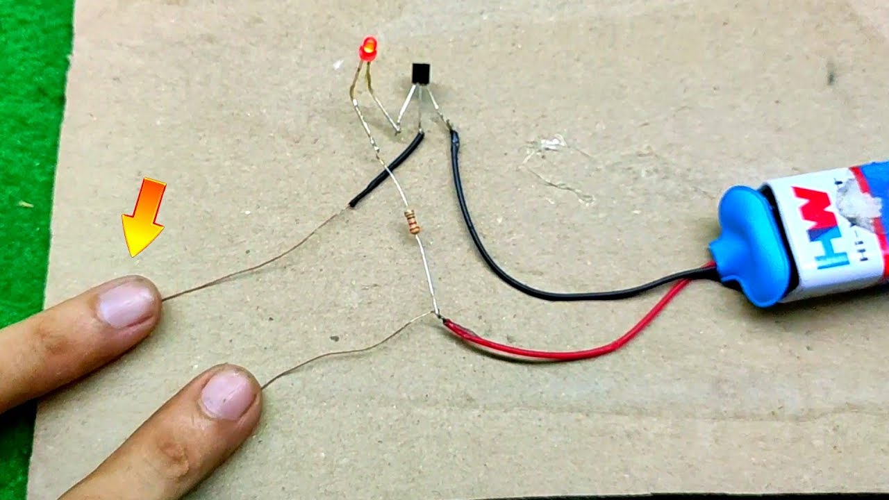How to make Touch Switch Finger Touch Using Copper Wire, Led Light