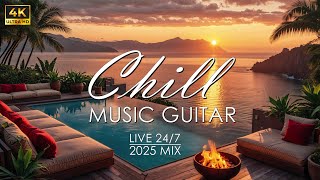 Ad-Free 24/7 Chill Guitar Radio · Mediterranean Sunset • Study, Work & Relax · 4K screenshot 5