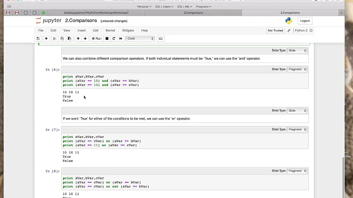 Python Workshop: Comparisons