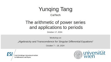 Yunqing Tang - The arithmetic of power series and applications to periods