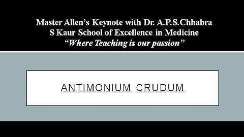 Antimonium Crudum: Master Allen