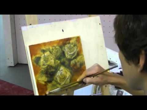 絵画】「早描き油彩画 静物バラ」 塚本修央 浦和造形研究所