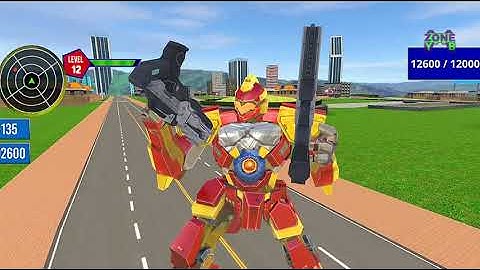 Shark Robot Car Game 21: Red Tornado Robot Bike 3d - Android Gameplay