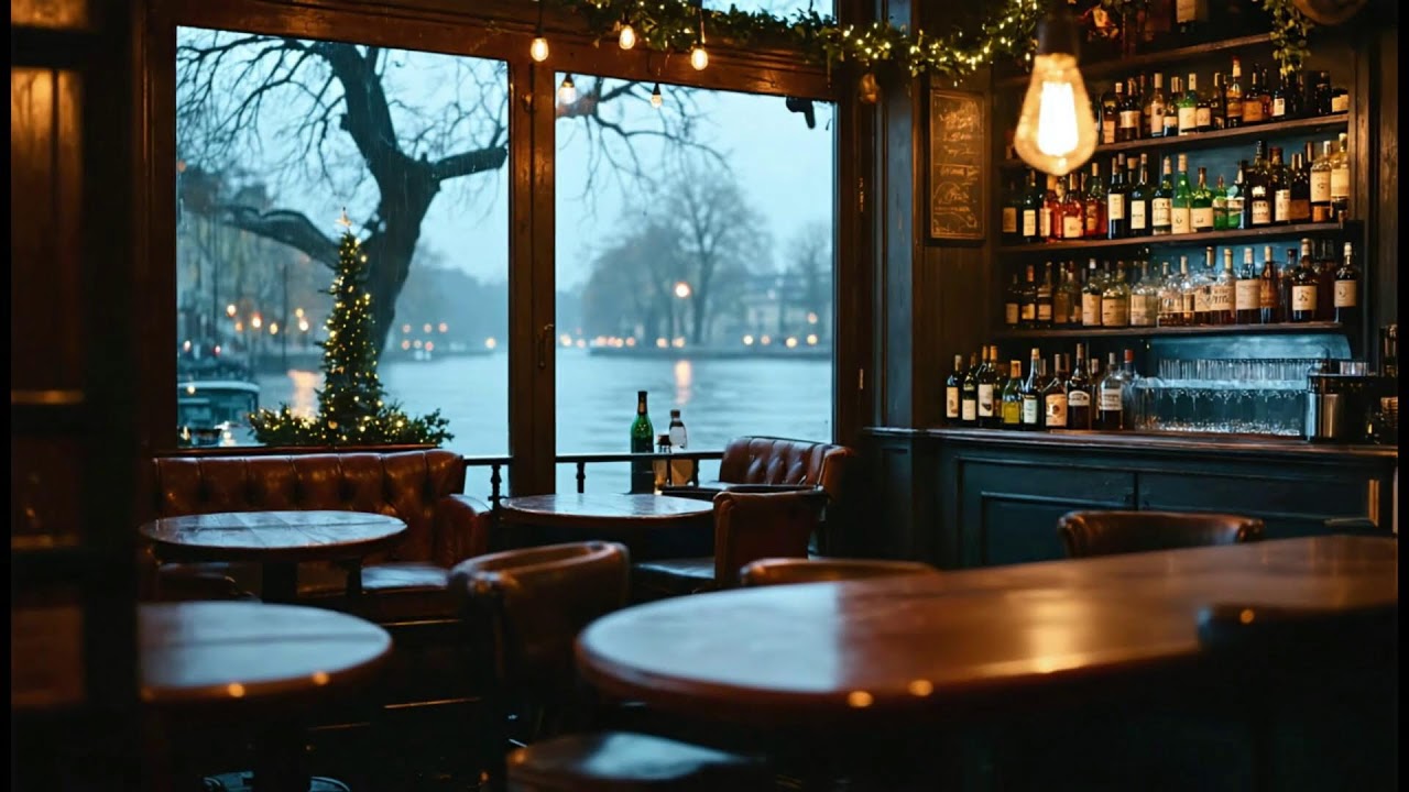 Subtle Jazz Piano & Rain Sounds at French Coffee House ☕ Soft Rainy Night Vibes for Meditation