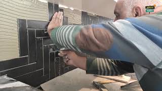 Tezgah arası fileli (fayans) seramik döşeme işçiliği - Tile laying work between countertops