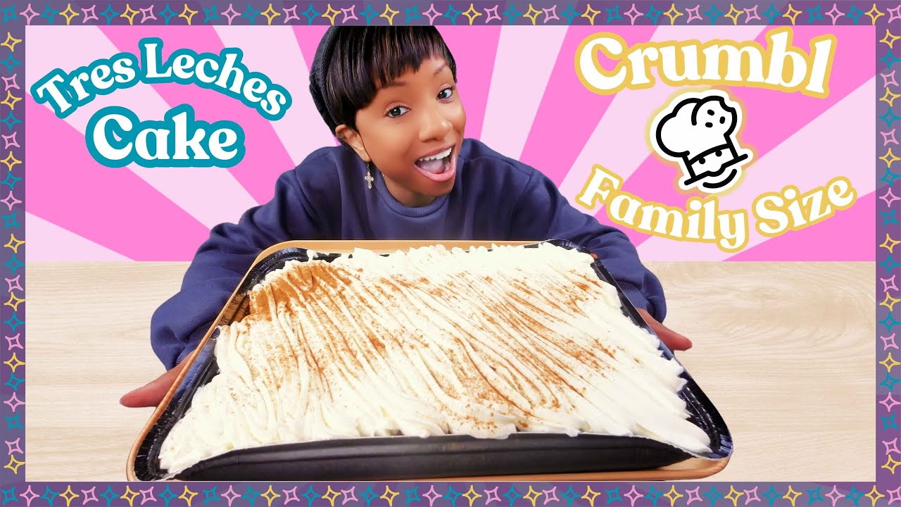 ASMR | MUKBANG WHOLE TRES LECHES CAKE | CRUMBL FAMILY SIZE TRES LECHES CAKE