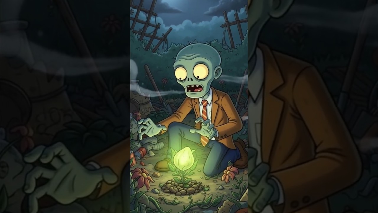 Zombie Steals Plants at Night 