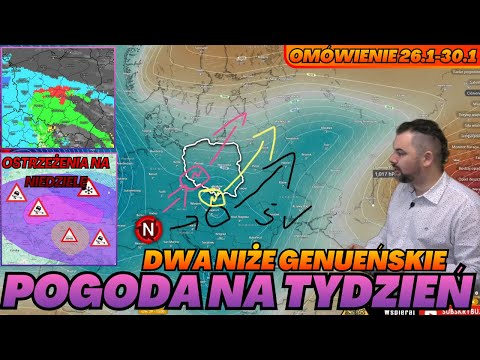 Pogoda na nowy tydzień. Dwa niże genueńskie (poniedziałek i czwartek) Kolejne opady. Omówienie.