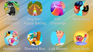 Kitty Cat Run,Dog Run,Hair Challenge,Miraculous,Hollywood Rush,Shortcut Run,Lick Runner,Fruit Rush screenshot 1