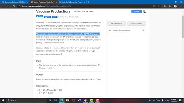 Vaccine Production - CodeChef December Long Challenge 2020