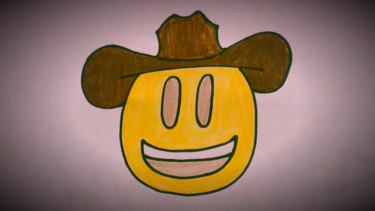 How To Draw The Cowboy Hat Emoji Emoji Drawings Youtube